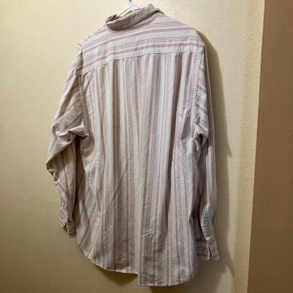 Decoded Men's Red Striped Long Sleeve Front Pocket Button Up Shirt Size XL - Picture 2 of 5
